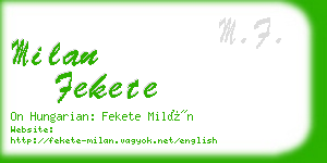 milan fekete business card